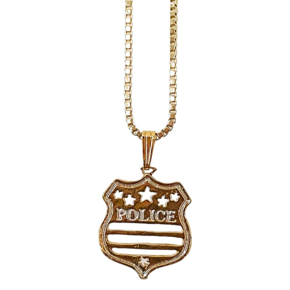 Police Shield Pendant Necklace